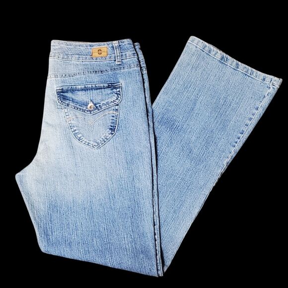 Bandolinoblu Women's Sz 12 Arianna Flare Boot Cut Denim Blue Jeans - Picture 1 of 11